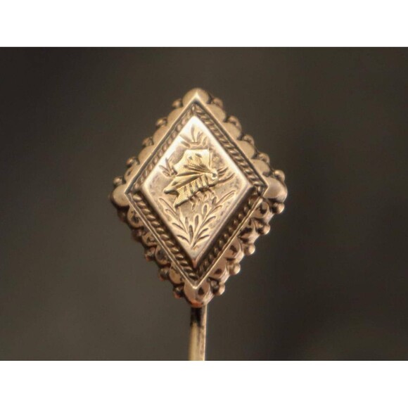 Sterling Engraved Butterfly Stickpin Vintage Stick Pin - Picture 1 of 4